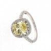 14ct White Gold Diamond & Yellow Citrine Ring